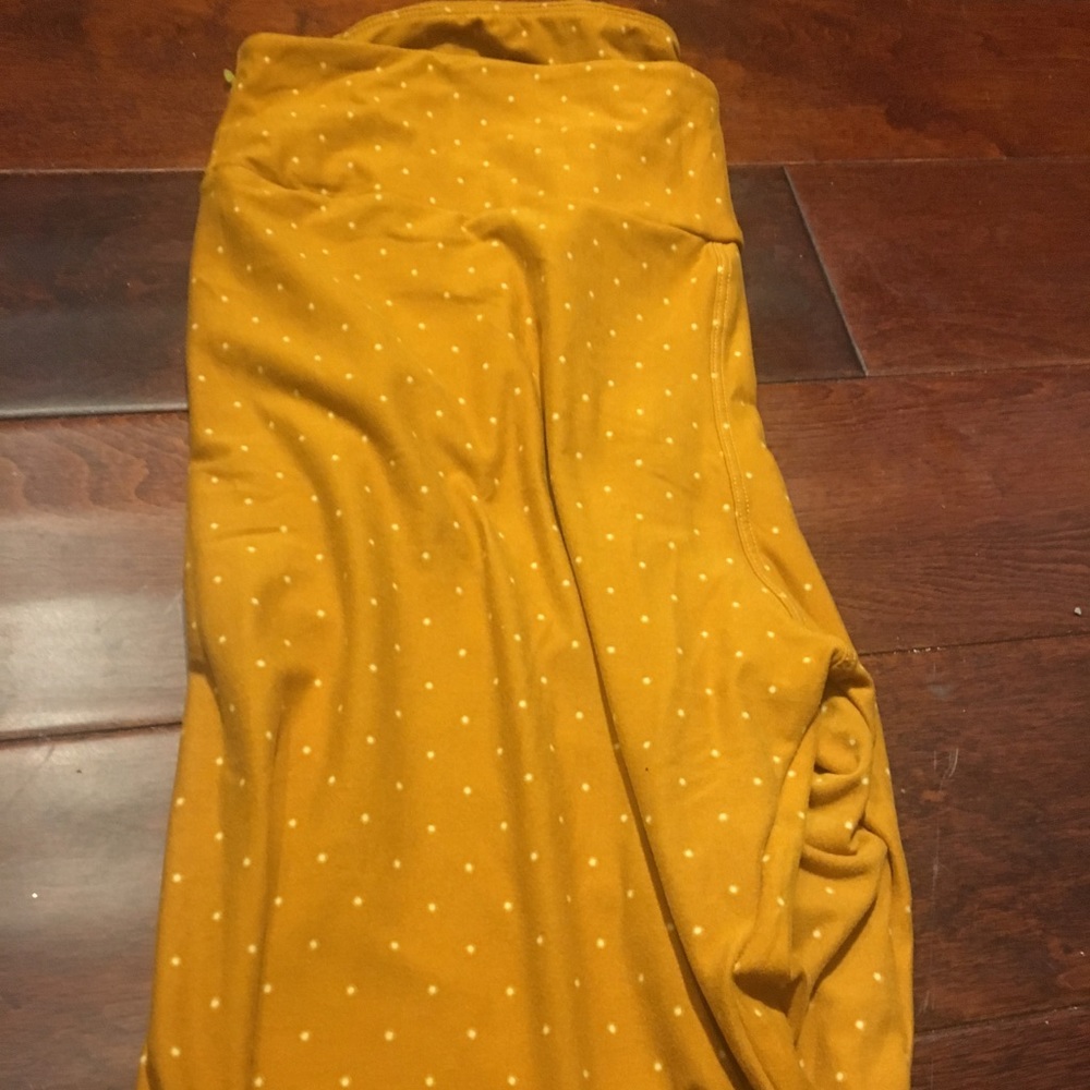 LuLaRoe Mustard with micro white polka dot